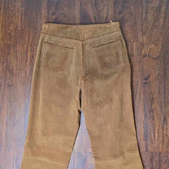 Vintage Mossimo Brown Suede Bootcut 100% Leather Pants Y2K - Size 433 - Picture 6 of 8